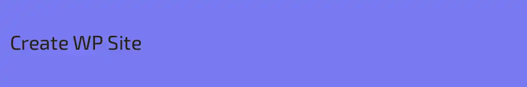 Create WP Site